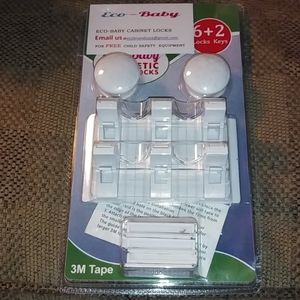 Eco-Baby Magnetic Safety Lock Set of 6 Locks 2 keys NEW